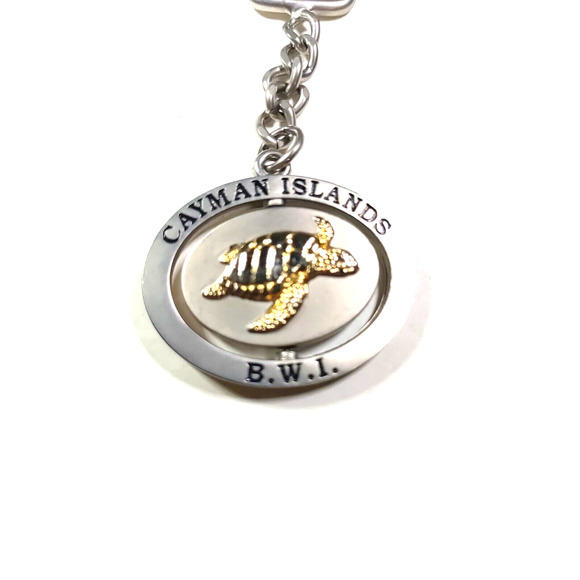 Cayman Islands Spinner Metal Keychain B.W.I. Turtle - Picture 4 of 5